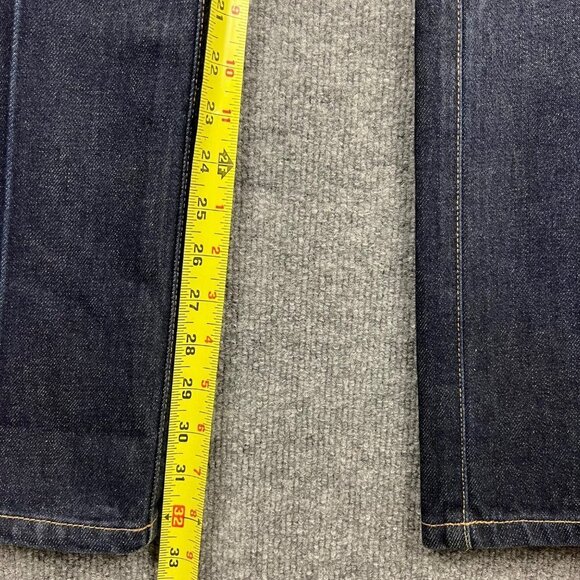 Vintage Men's Guess Jeans Boot Leg Low Waist Sz 32 Dark Wash Blue - Picture 7 of 9